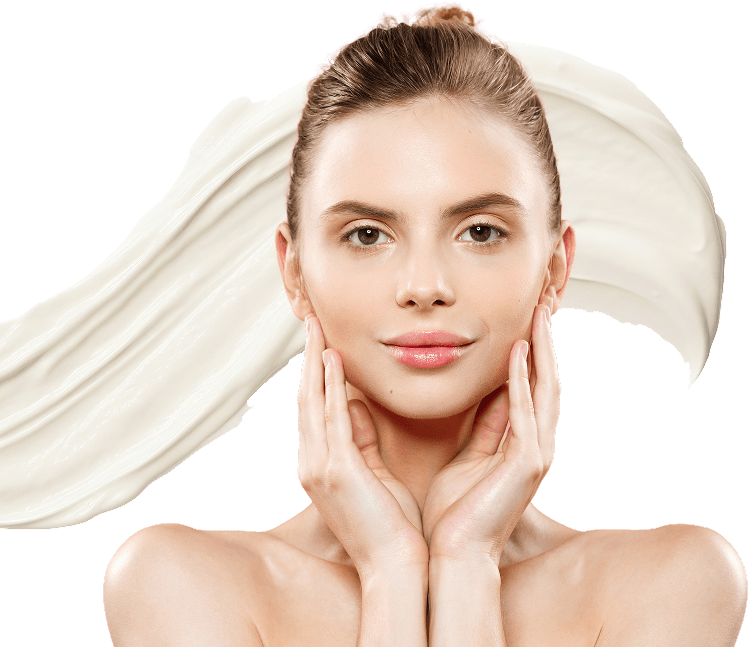 Kvinna som applicerar Neocell Renewing Cream